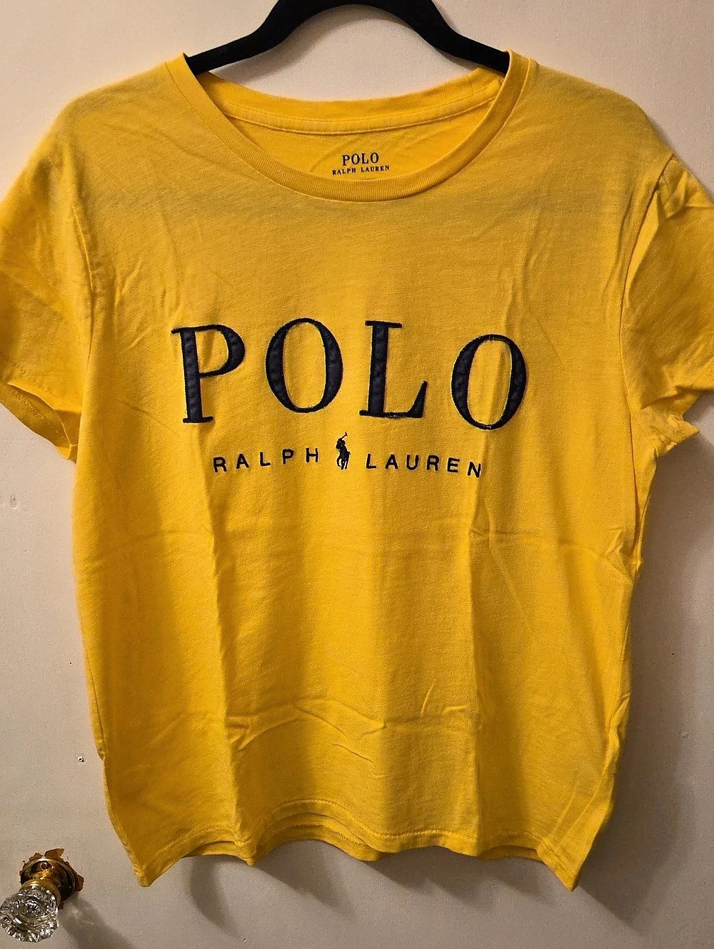 Polo Ralph Lauren Logo Short Sleeve Tee in Yellow Size Large
